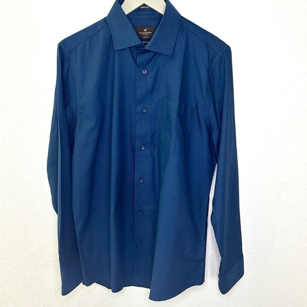 Blackberrys Men's NWT Dark Blue Button Down India Slim Fit Size‎ M/39